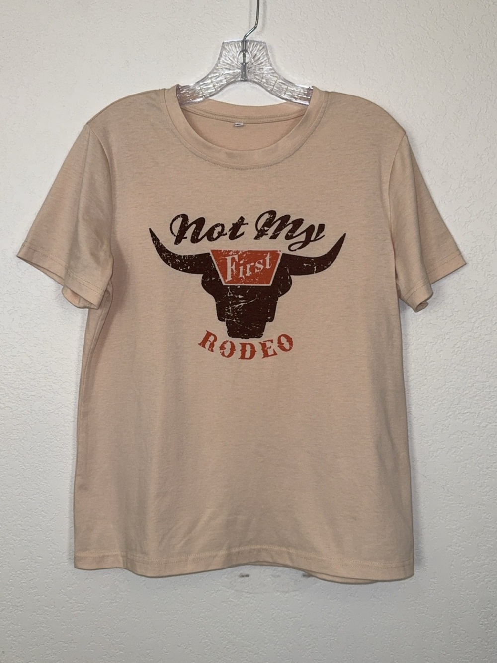 Not My First Rodeo Graphic Tee - Beige Short Sleeve